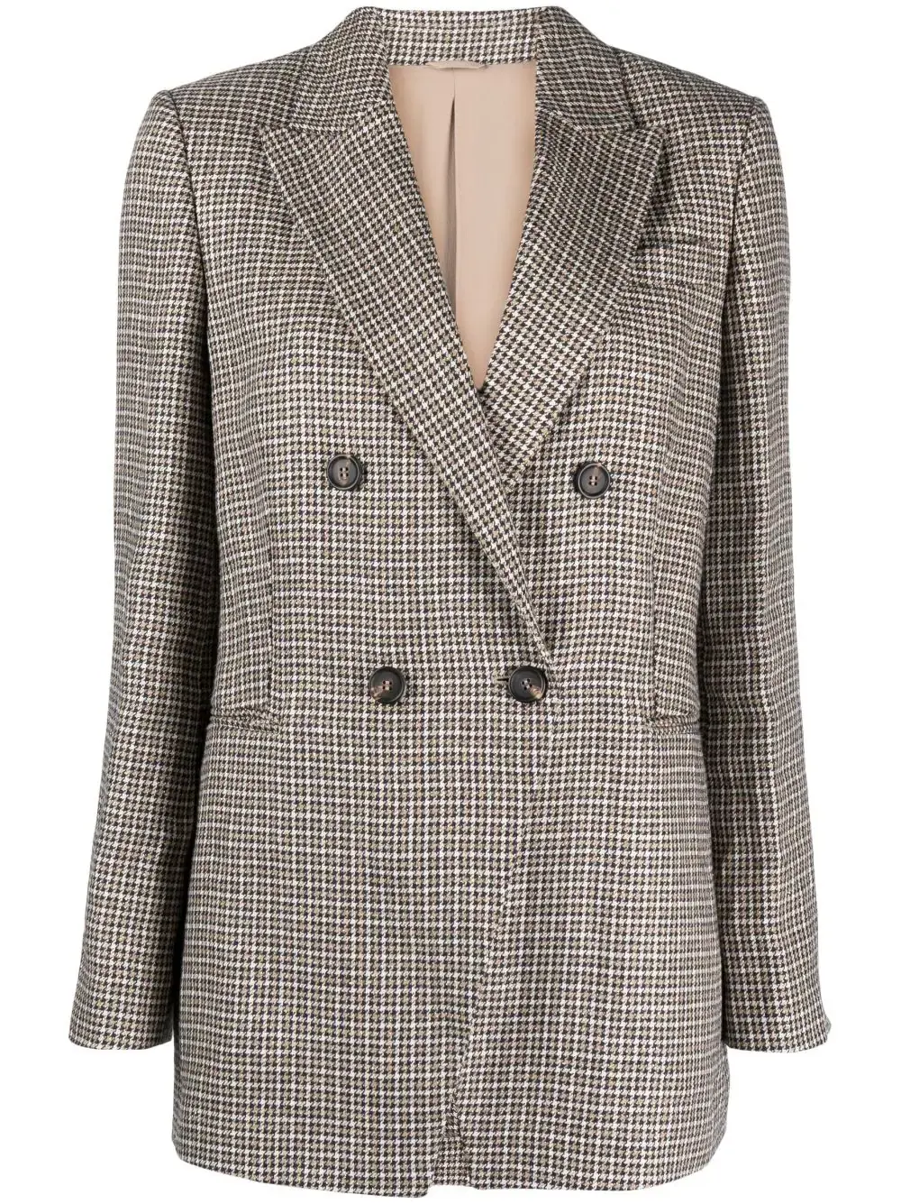 Brunello Cucinelli Houndstooth Double-Breasted Blazer