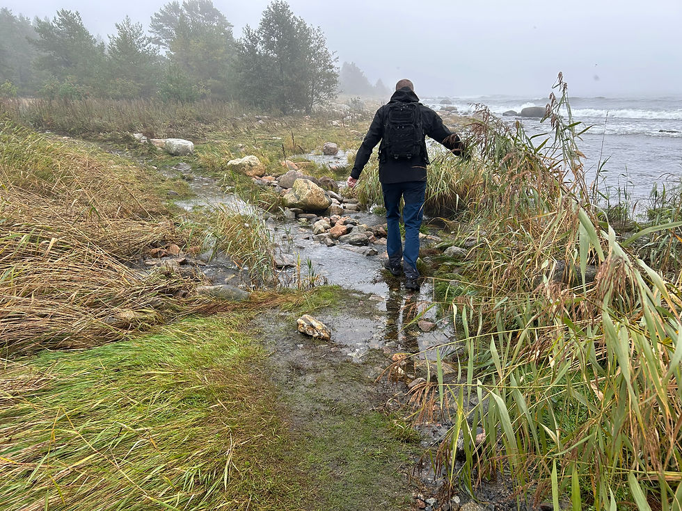 Fru ResGlad på september-vandring i Hornslandet utanför Hudiksvall i Hälsingland