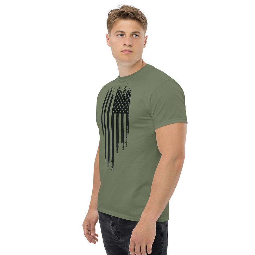 Thumbnail: Tattered Black American Flag - Unisex Classic Tee