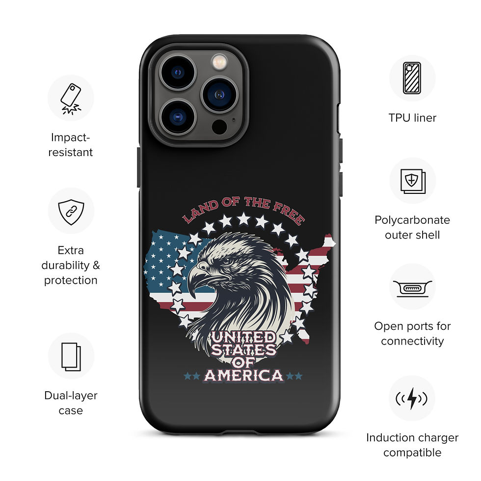 Thumbnail: Patriotic phone case for iPhone with image of bald eagle