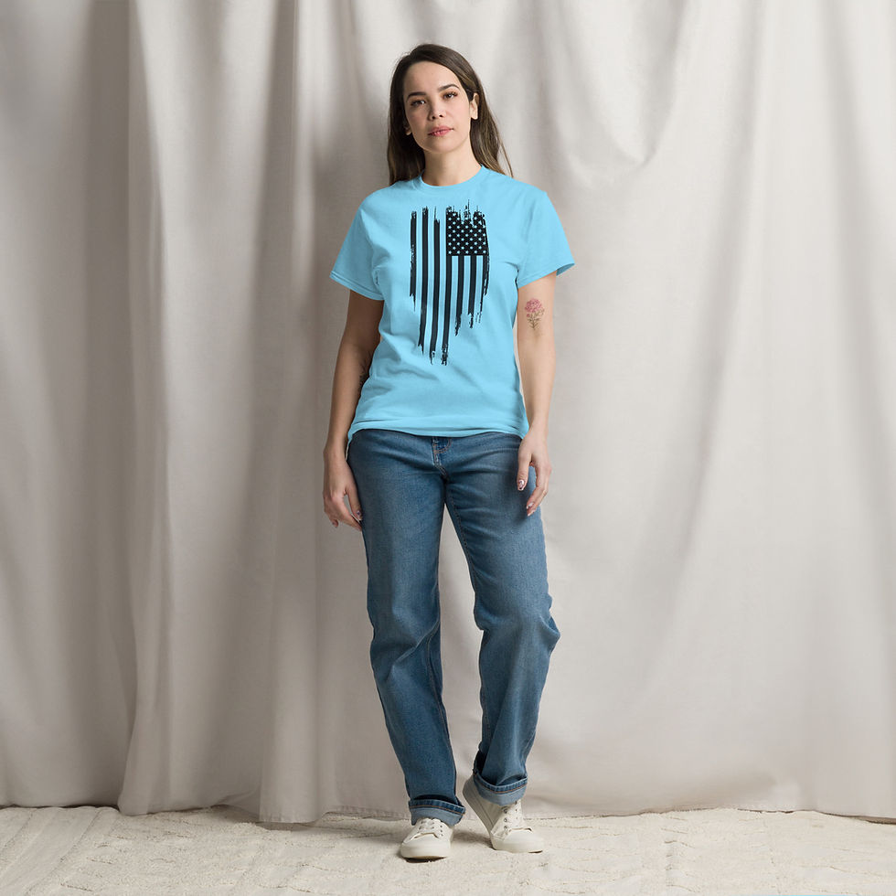 Thumbnail: Tattered Black American Flag - Unisex Classic Tee