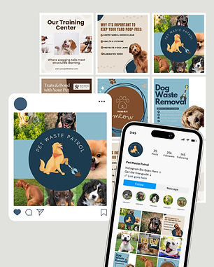 Custom social media graphics and content creation for a service-based business.