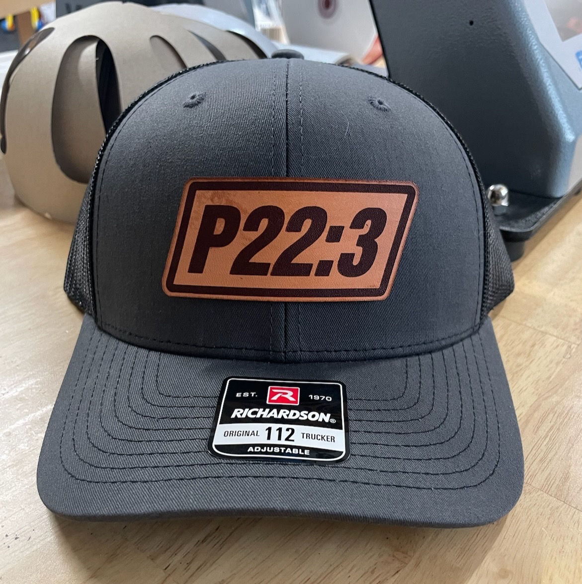 P22:3 Leather Patch Hats