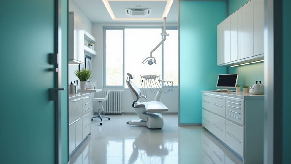 Eye-level view of a modern dental clinic interior