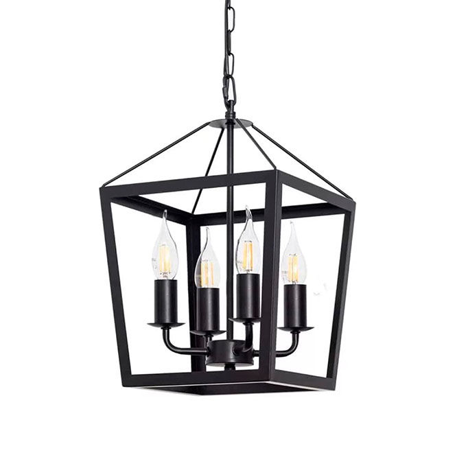 Miniatura: Colgante NORA 4xE14 L.25xAn.25xAl.Reg.cm en metal negro