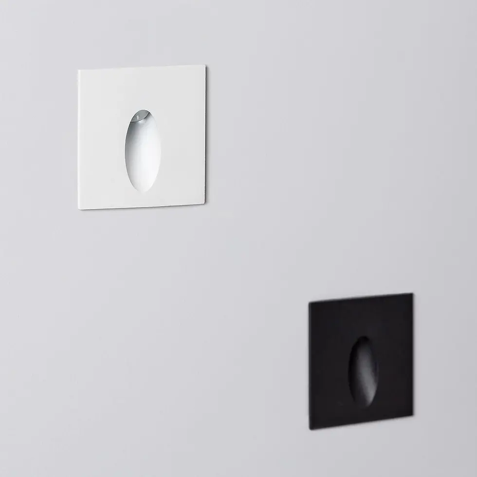 Miniatura: Baliza Exterior LED 3W Empotrable Pared Cuadrado Blanco Oval Wabi