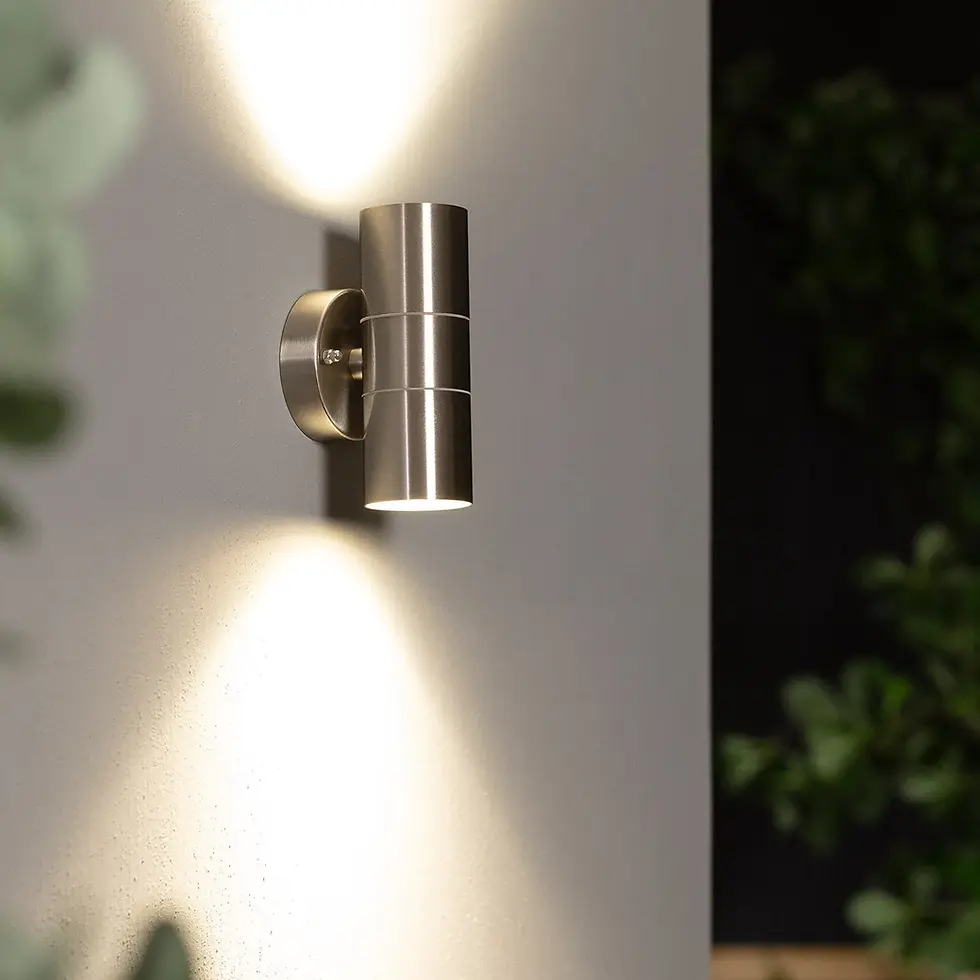 Thumbnail: Aplique de Pared Exterior de Acero Inoxidable Iluminación Doble Cara Satin