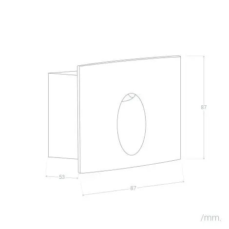 Miniatura: Baliza Exterior LED 3W Empotrable Pared Cuadrado Blanco Oval Wabi