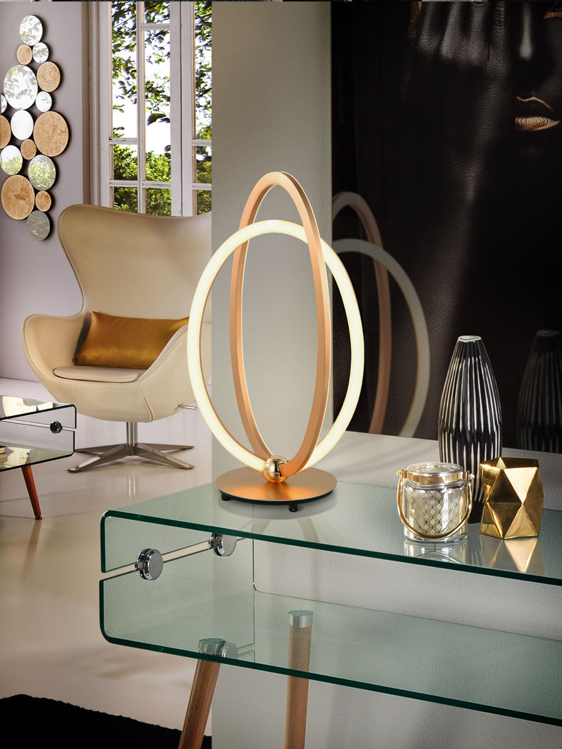 Thumbnail: SOBREMESA LED ·OCELLIS· ORO ROSA / CROMO OPAL