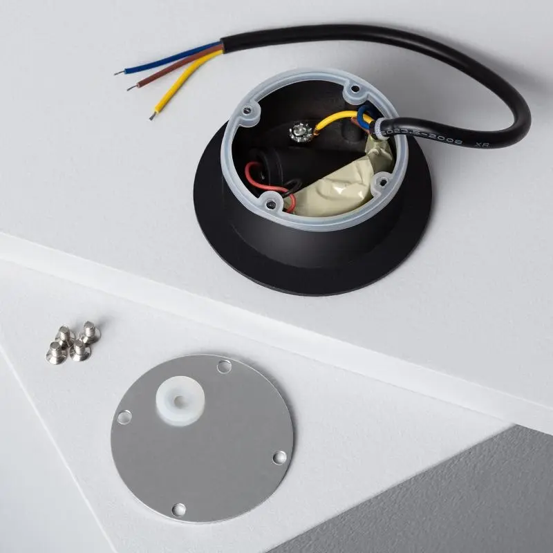 Miniatura: Baliza Exterior LED 3W Empotrable Pared Circular Blanco Oval Wabi