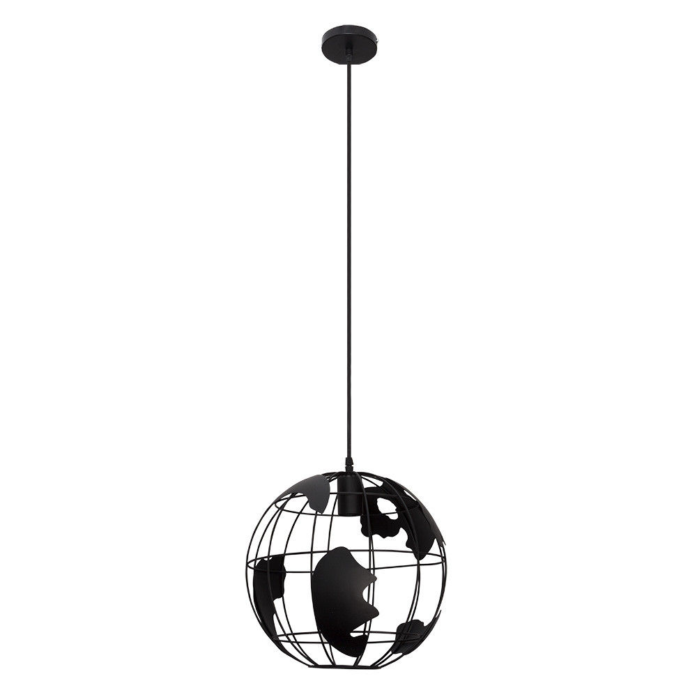 ORB PENDANT 1XE27 BLACK REGX30X30 CM
