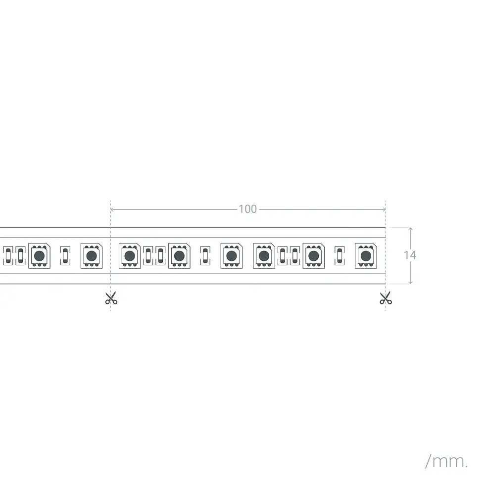 Thumbnail: Dimmable LED Strip 220V AC Solid 120 LED/m Warm White IP65 Custom Width 14m