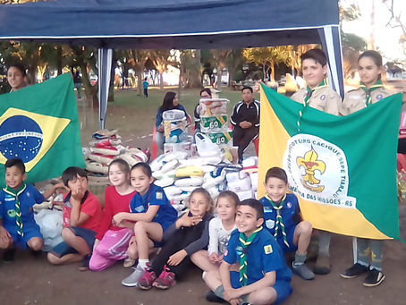 Grupo Escoteiro Sepé Tiaraju recolhe 1 tonelada de alimentos