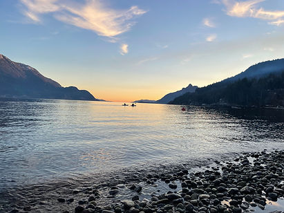 Sunset kayak on the Howe Sound
