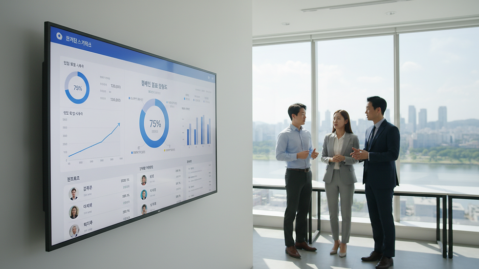 Eye-level view of a digital marketing dashboard showing game-based campaign results