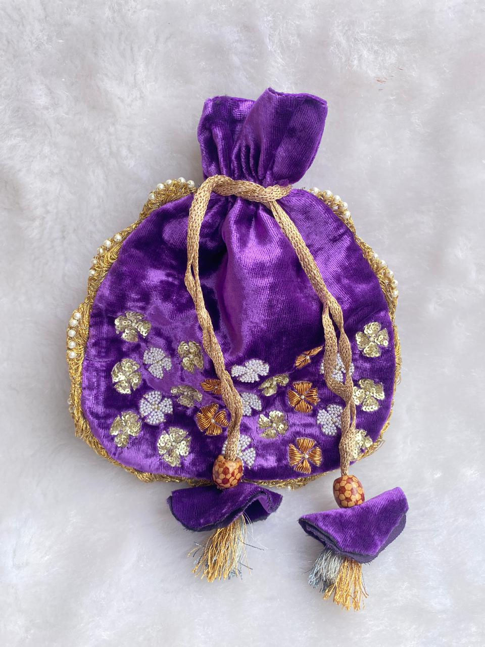 Purple Golden Potli