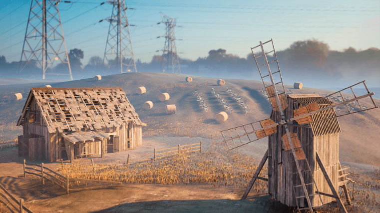 Countryside: Windmills & Barns