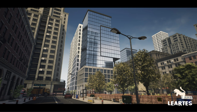 Modern City Downtown with Interiors Megapack (Modular Urban Buildings)