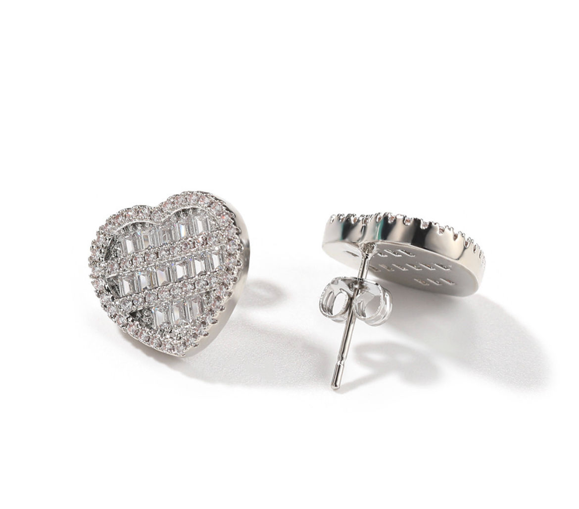 Diamond Heart Studs
