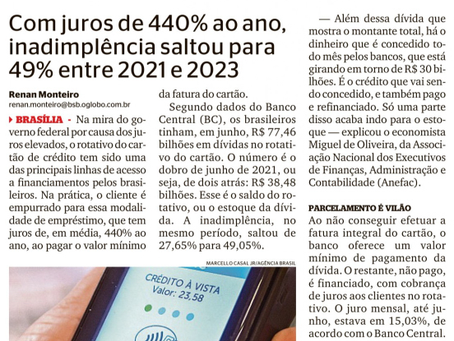 Dívida no crédito rotativo dobra em dois anos