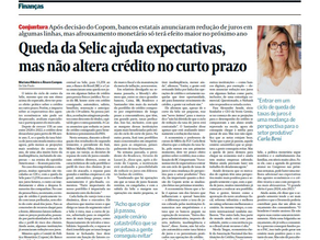 Queda da Selic ajuda expectativas, mas não altera crédito no curto prazo 