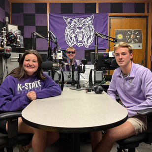 Kansas State University students sit down in Studio D at Wildcat 91.9.