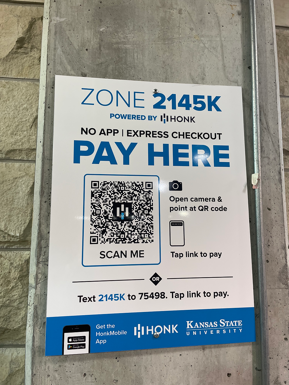 Parking Services sign at Kansas State University.