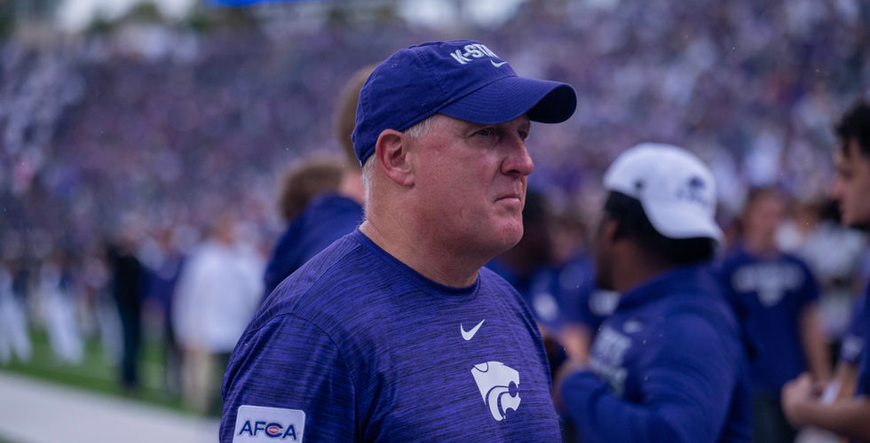 Chris Klieman looks towards the sideline after a K-State football game.