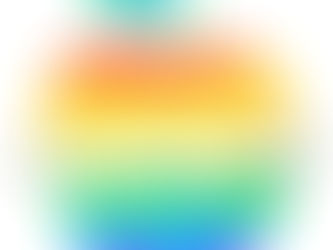 An image of a rainbow-colored geometric apple with the text "LITTLE APPLE BIG PRIDE," symbolizing celebration and inclusivity.