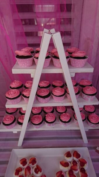 Wood Cupcake Stand, 5 Tiered Display Ladder