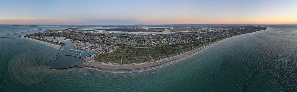 drone photo of lefevre peninsula including north haven