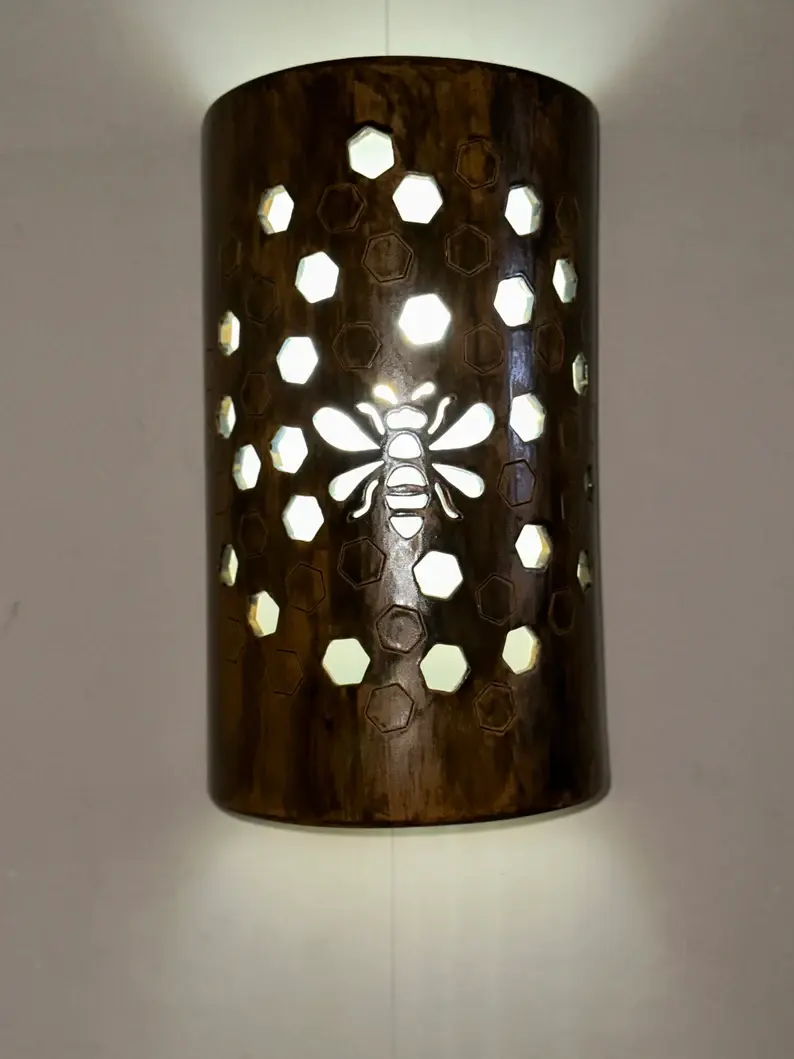 Thumbnail: Honey Bee outdoor or indoor ceramic wall sconce