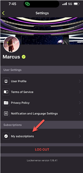 Click on “My Subscriptions”