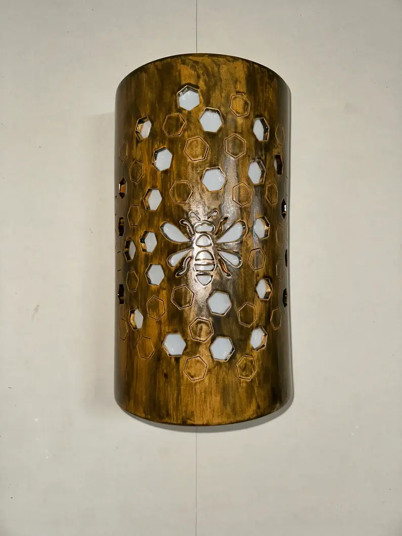 Thumbnail: Honey Bee outdoor or indoor ceramic wall sconce