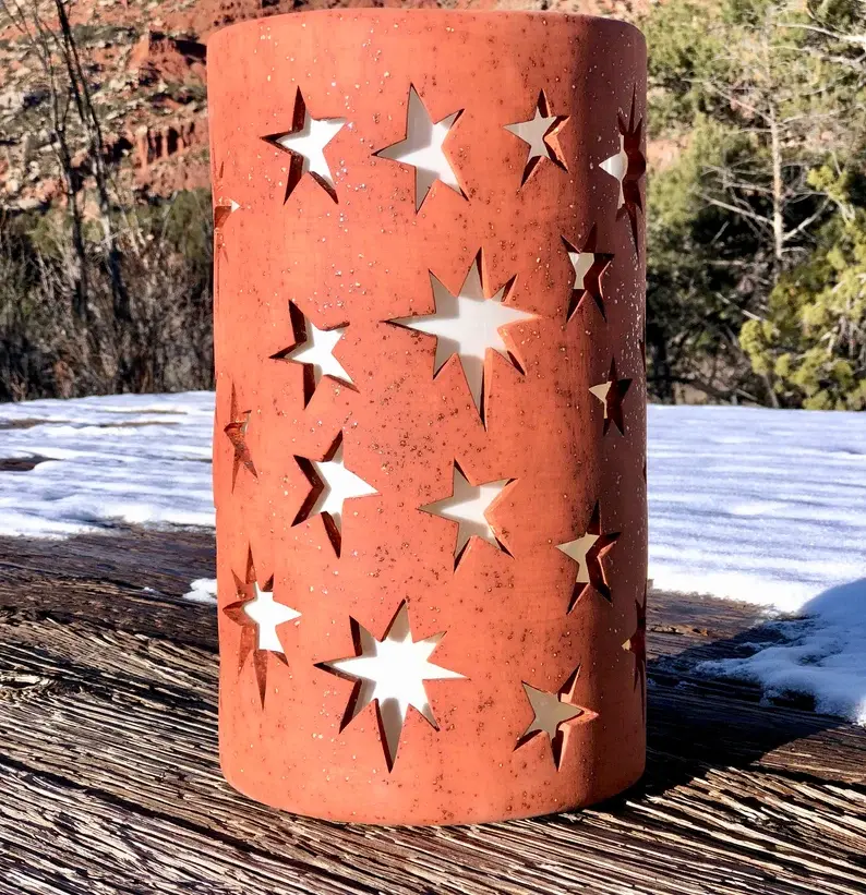Thumbnail: Outdoor Ceramic Wall Sconce - Celestial Five Point Multi Stars