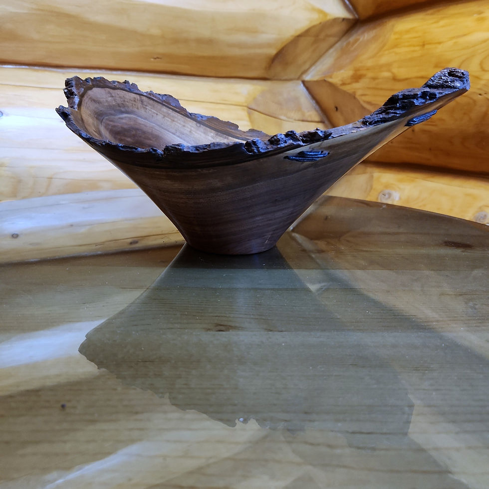Thumbnail: Walnut Natural Edge Bowl With Stitching