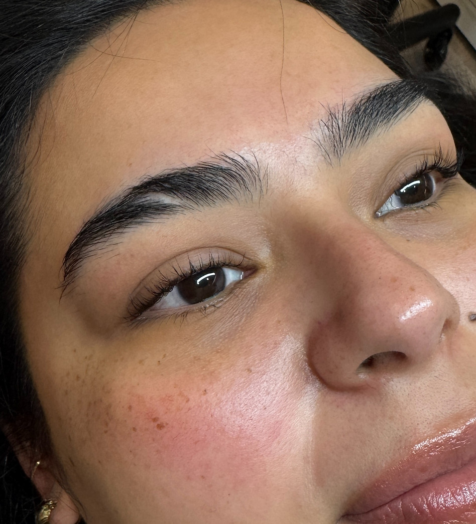 Lifted, darker lashes after a lash lift