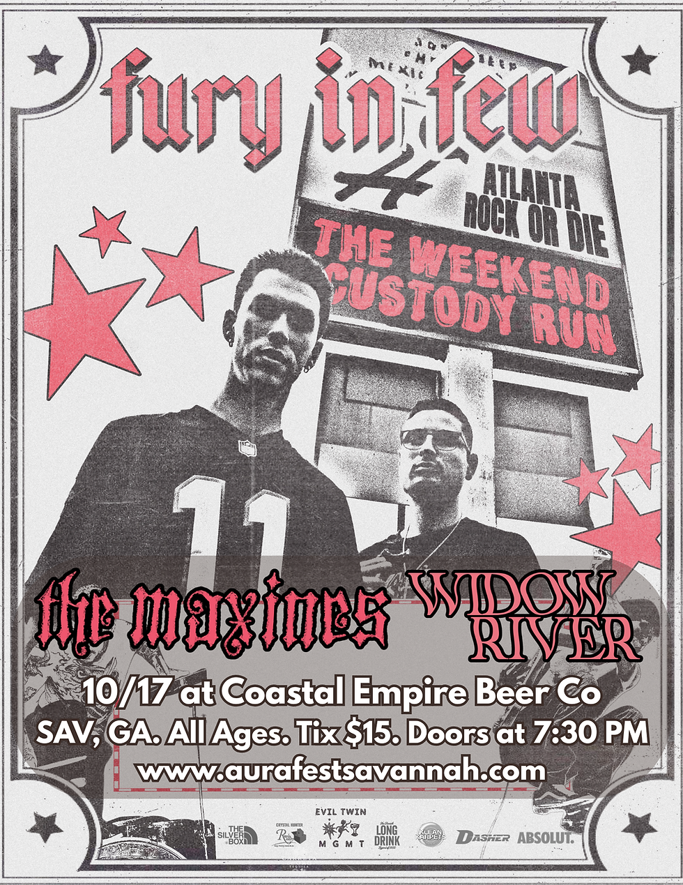 Fury in Few, The Maxines, Widow River at Coastal Empire Beer Co
