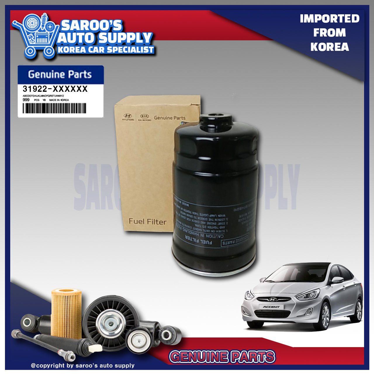 Fuel Filter/Accent (11-18) /31922-4H001 , 31922-2EA00 , 31922-4H900