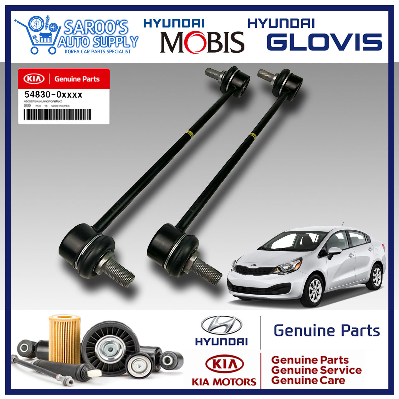 [2Pcs] Stabilizer Link Set / RIO (12-17) / 54830-0U000 /D3000 / D