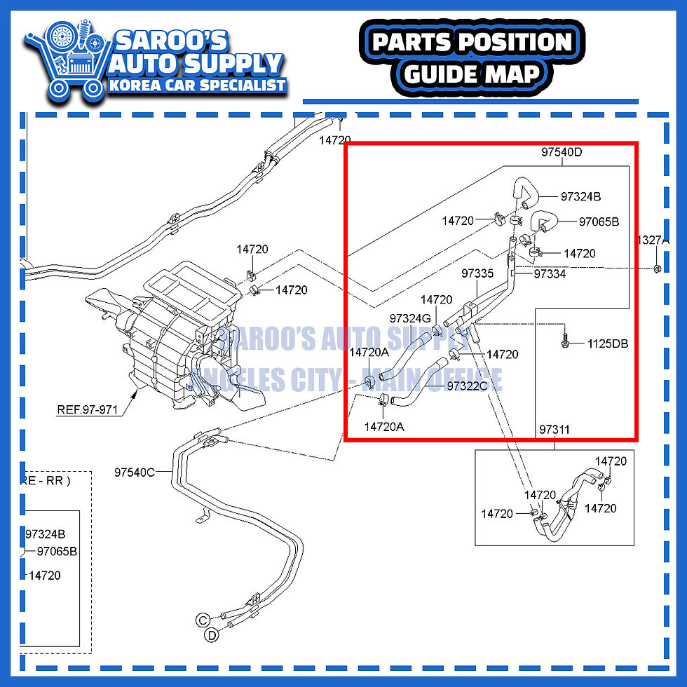 Thumbnail: Heater Hose Assembly/Grand Starex (07-21)/97540-4H000 OR 97540-4H100