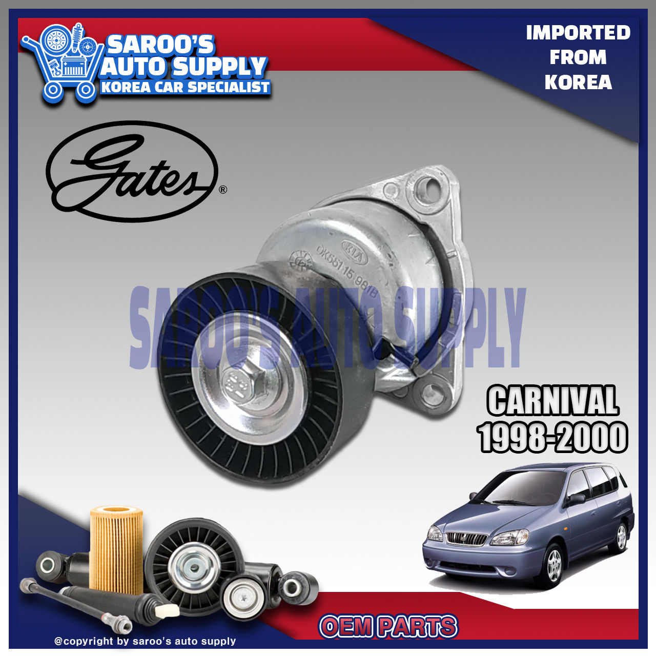[J3] Tensioner / Carnival/Sedona(98-20)/2900cc/0K551-15981B
