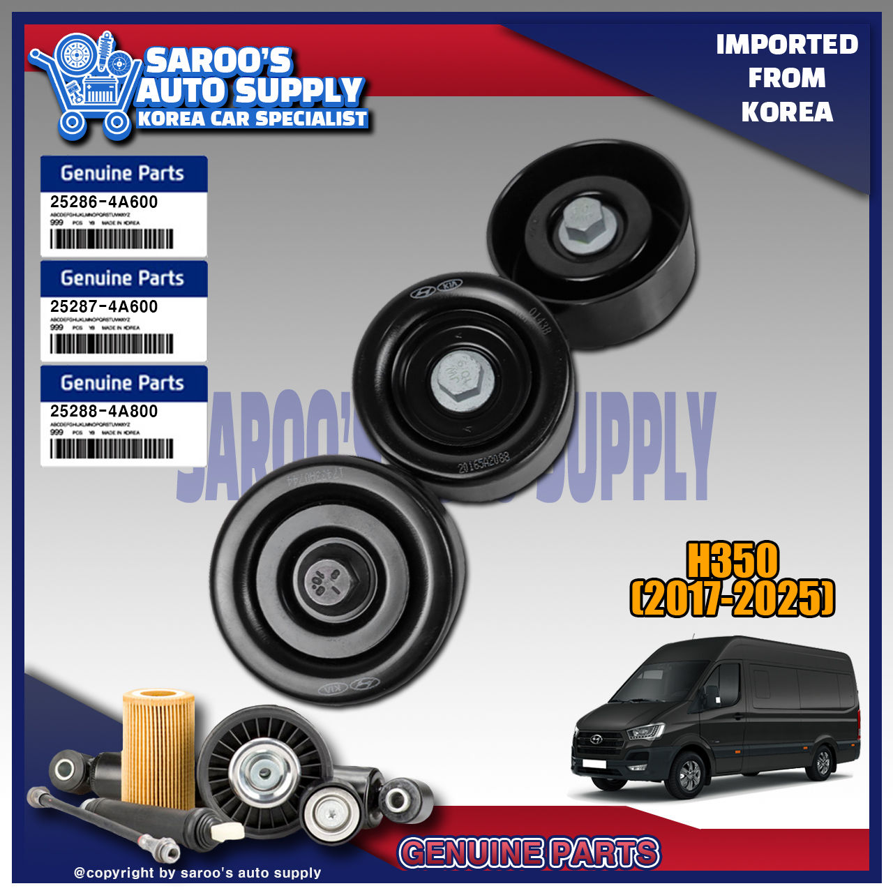 Idler Pulley Set/H350 (17-25)/25286/25287/25288-4A600
