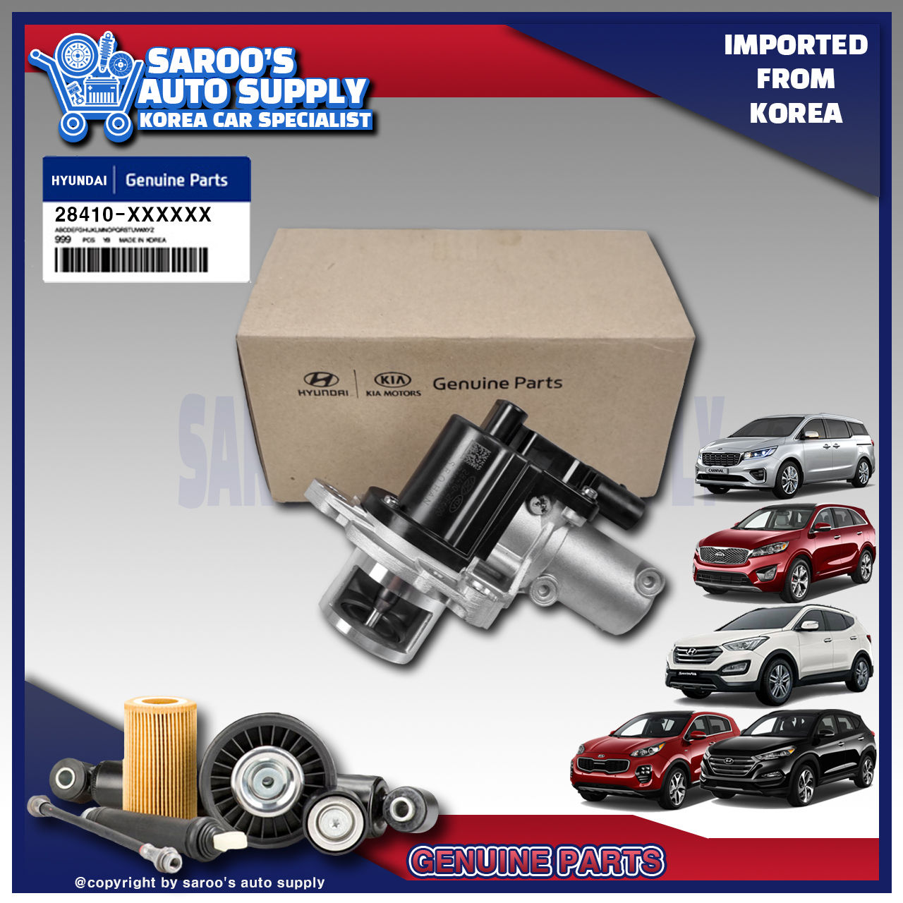 [R]EGR Valve/Tucson,Sportage,Sorento,Santa Fe,Carnival/28410-2F600