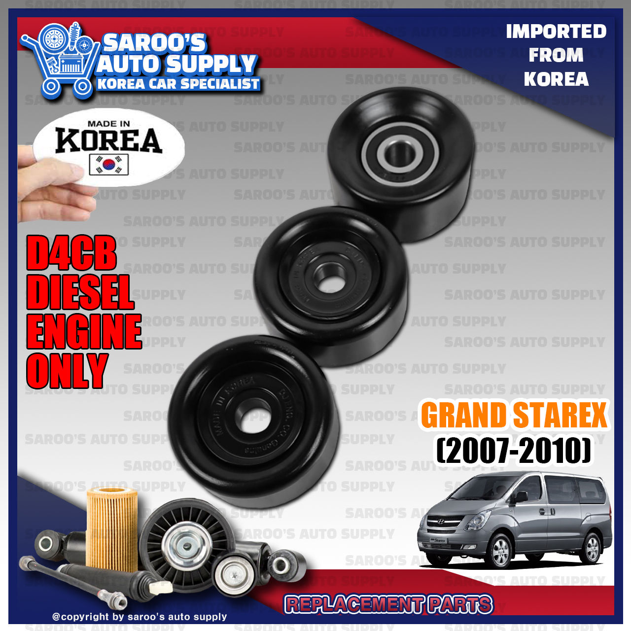 Idler Pulley Set/Grand Starex (07-21)/Replacement /D4CB