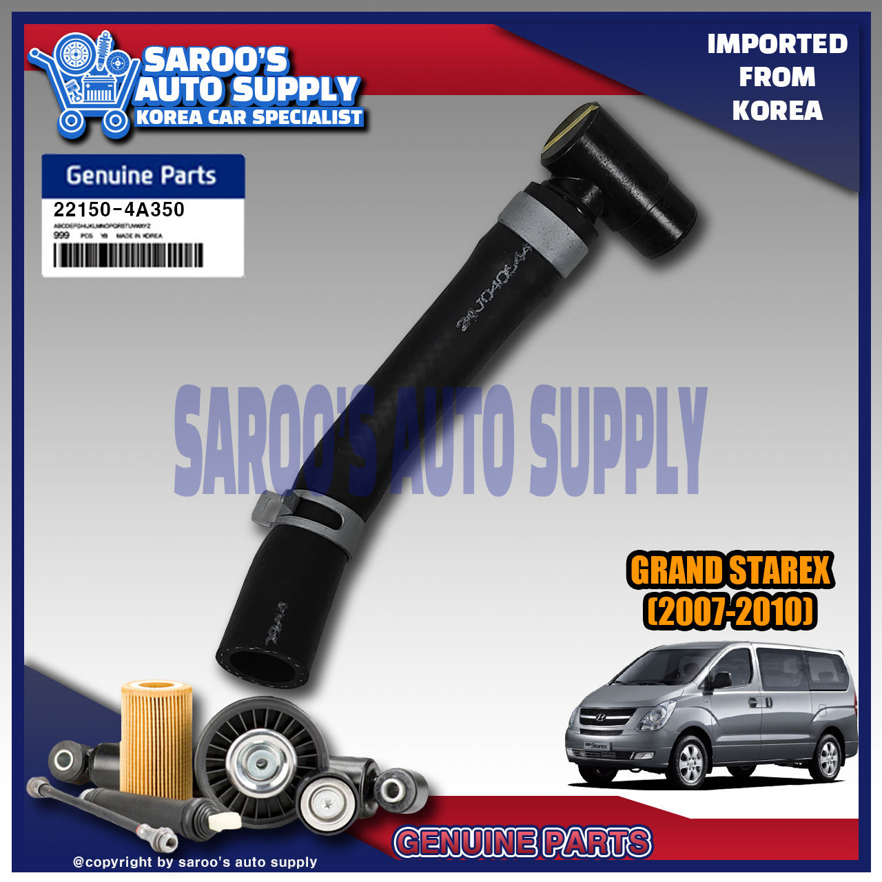 [A1] Heater Nipple Hose/Grand Starex (07-10)/22150-4A350