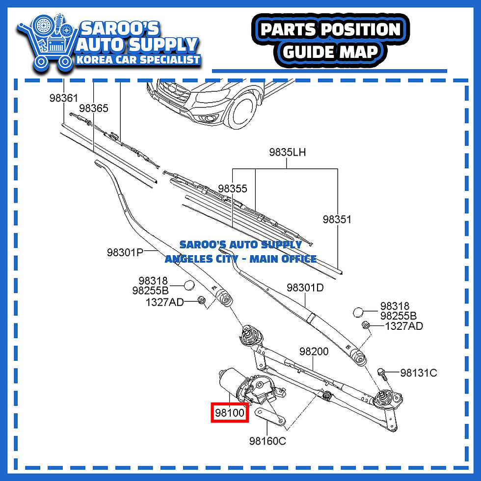 Thumbnail: Wiper Motor/Santa Fe (06-12),98110-2B000
