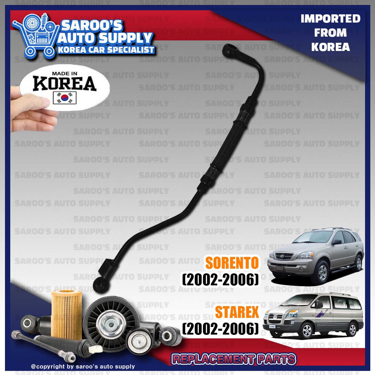Alternator Pipe/Oil Hose/Starex (02-06) ,Sorento (02-06)/37482-4A100
