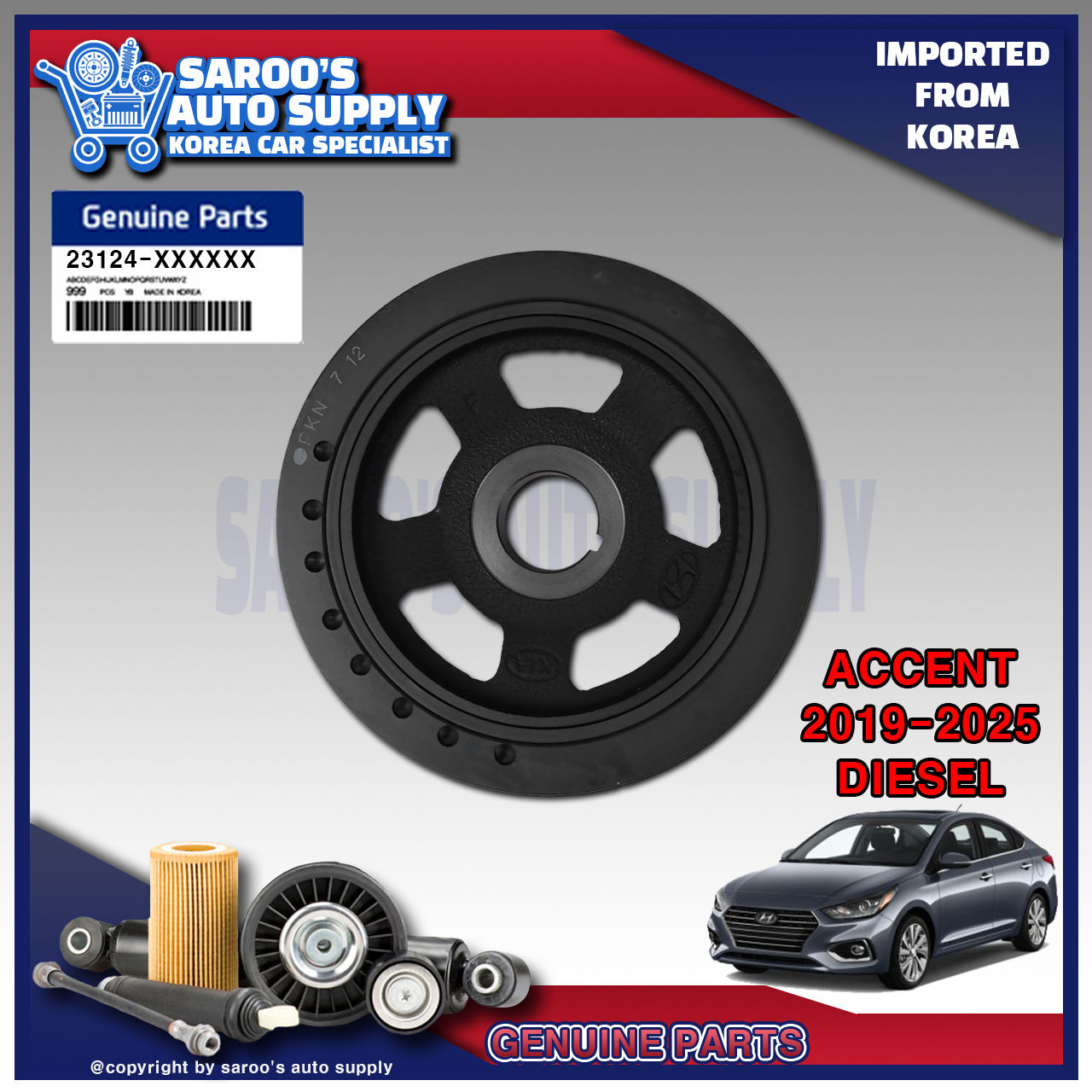 Crankshaft/Damper Pully/Accent (19-24)/Diesel