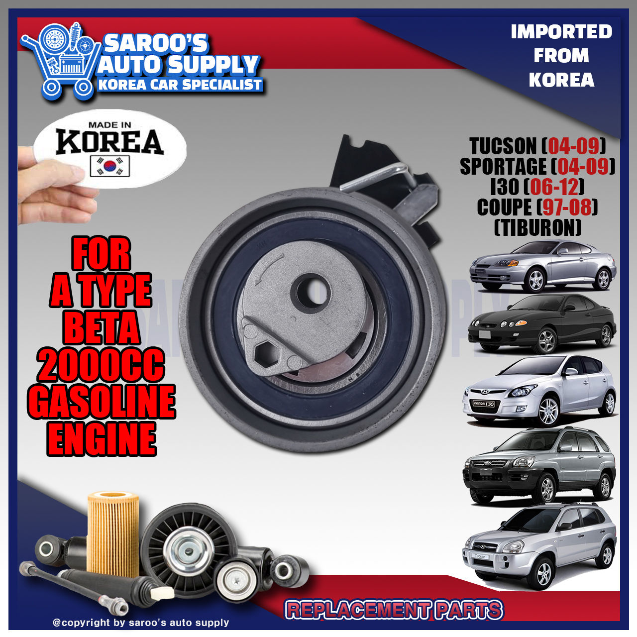 [Beta] Timing Belt Tensioner For Tucson (04-09) , Sportage (04-09) , I30 (06-12)